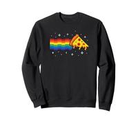 Rainbow Pixel Pizza in Space Retro Gaming Style Cosmic Slice Felpa