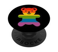 Rainbow Pride Flag Bear Gay PopSockets PopGrip Adesivo
