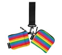 Rainbow Pride Flag Lgbt Pride Day Month Parade Lgbtq Community Doppio Portafogli da polso per le donne Grande Capacità Organizzatori di denaro con portachiavi per le donne Confezione da 2, Rainbow