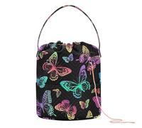 Rainbow Safari Farfalle Nero Uncinetto Tote Bag Uncinetto Custodia Portatile Ago Storage per Crochet Carrier Crochet Progetto