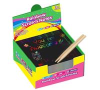 Rainbow-Scratch Paper - Fogli Di Disegno a Graffio Nero, Tavola Artistica Creativa | Doodle Pad Diverso Set Per Il Cratiche Artigioni Bassi, Giochi Partiti Di Natale Di Halloween Biletto, Ragazze