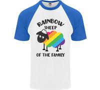 Rainbow Sheep Divertente Gay Pride Day LGBT Uomo S/S Baseball T-Shirt