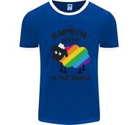 Rainbow Sheep Divertente LGBT Gay Pride Day Uomo Ringer T-Shirt