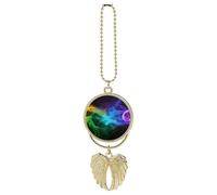 Rainbow Smoke Car Hanging Ornament Rear View Mirror Pendant Lucky Presents Hanging Ornament Funny Car Pendant for Office Auto Home Decoration Gold-style