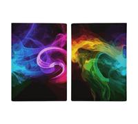 Rainbow Smoke - Custodia per passaporto da viaggio, con scomparti per carte di credito e carta d'imbarco, organizer per documenti d'identità di famiglia (20 x 13 cm)