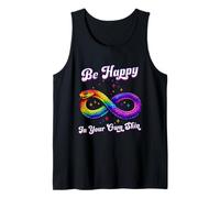 Rainbow Snake Sii Felice nella consapevolezza dell'autismo della Tua Pelle Canotta