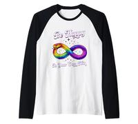 Rainbow Snake Sii Felice nella consapevolezza dell'autismo della Tua Pelle Maglia con Maniche Raglan