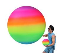 Rainbow Soccer Ball - Inflatable PVC Play Ball | Portable Outdoor Toy