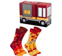 Rainbow Socks - Calze Pompiere nel Camion per lei e per lui - 2 Paia