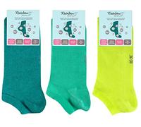 Rainbow Socks - calzini corti da lavoro da donna in cotone premium con filato antibatterico con ioni d'argento - 3 paia - blu scuro turchese oliva chiaro corallo salmone lime viola fucsia