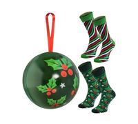 Rainbow Socks - Calzini di Natale in una palla di Natale per lui e per lei - 2 Paia