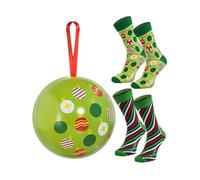 Rainbow Socks - Calzini di Natale in una palla di Natale per lui e per lei - Verde chiaro - 2 Paia - 41-46
