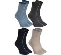 Rainbow Socks - Calzini diabetici da uomo in cotone da donna senza elastico in vita, 4 x nero, grafite, blu acciaio, beige, 39-41