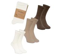 Rainbow Socks - Calzini In Cotone - Calzini Comodi e Morbidi per Tutti i Giorni da Donna e Uomo - 3 Paia - Set di Calzini Marroni Beige e Bianchi - Taglia 36-38