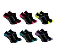 Rainbow Socks Calzini sportivi da uomo e donna, 6 paia, colore nero
