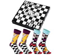 Rainbow Socks - Chess Socks Box - Regalo Per Appassionati Di Scacchi - 2 Paia Di Calze A Tema Scacchi - Scacchiera E Pedine - Tamaño 36-40