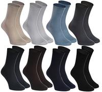 Rainbow Socks - Donna Uomo Calze Diabetici Senza Compressione - 8 Paia - Beige Marrone Nero Graphite Blu Marina Kaki Blu Grigio - Taglia 36-38