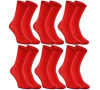 Rainbow Socks - Donna Uomo Calzini Antibatterici Senza Compressione per Diabetici - 6 Paia - Rosso - Taglia 36-38