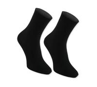 Rainbow Socks - Donna Uomo Calzini Diabetici Senza Elastico di Cotone - 1 Paio - Nero - Taglia 36-38