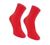 Rainbow Socks - Donna Uomo Calzini Diabetici Senza Elastico di Cotone - 1 Paio - Rosso - Taglia 39-41