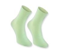 Rainbow Socks - Donna Uomo Calzini Diabetici Senza Elastico di Cotone - 1 Paio - Verde - Taglia 44-46