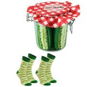 Rainbow Socks - Donna Uomo - Cetrioli in Barattolo Calzini Fantasia - 2 Paia - Taglia 41-46