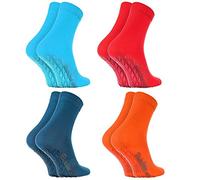 Rainbow Socks - Donna Uomo Colorate Calze Antiscivolo ABS di Cotone - 4 Paia - Blu Rosso Jeans Arancione - Tamaño 39-41