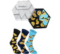 Rainbow Socks - Donna Uomo Divertenti Calze - 3 Paia - Turchese Nero Blu Scuro - Tamaño 41-46