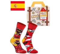 Rainbow Socks - Donna Uomo Divertenti Calze Spagna Valigia - 1 Paio