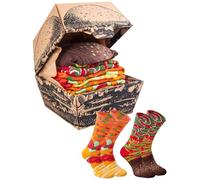 Rainbow Socks - Donna Uomo Divertenti Vegan Hamburger Calze - 2 Paia - Taglia 41-46