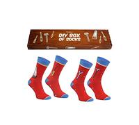 Rainbow Socks - Donna Uomo DIY Set Divertenti Calze - 2 Paia - Martello Cacciavite Chiave Inglese - Tamaño UE 36-40