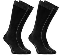 Rainbow Socks - Garçon Fille Chaussettes Hautes en Coton - 2 Paires - Noir - Taille 30-35