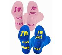 Rainbow Socks - Lazy Socks con antiscivolo per lui e per lei - set 2 paia - Blu Rosa - Taglia 36-38