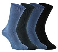 Rainbow Socks - Premium Donna Uomo Calze Diabetici Senza Compressione - 4 Paia - Jeans Grafite Blu Navy Nero- Taglia 39-41
