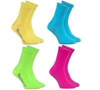 Rainbow Socks -Ragazza e Ragazzo - Calze in Cotone - 4 paia - Arancione Turchese Verde Rosa - Tamaño 30-35
