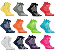 Rainbow Socks - Ragazza Ragazzo Sportive Calze Antiscivolo ABS di Cotone - 12 Paia - Tamaño 24-29