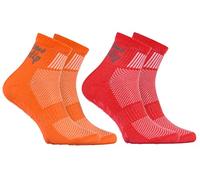 Rainbow Socks - Ragazza Ragazzo Sportive Calze Antiscivolo ABS di Cotone - 2 Paia - Naranja Rojo - Tamaño 30-35