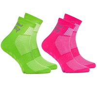 Rainbow Socks - Ragazza Ragazzo Sportive Calze Antiscivolo ABS di Cotone - 2 Paia - Rosa Verde - Tamaño 30-35