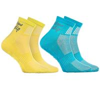Rainbow Socks - Ragazza Ragazzo Sportive Calze Antiscivolo ABS di Cotone - 2 Paia - Turquesa Amarillo - Tamaño 30-35