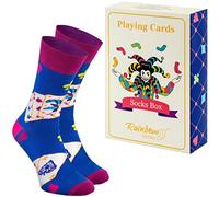 Rainbow Socks - Un ‘’Mazzo Di Calze’’ - Un Paio, 2 Versioni Di Colore - Per Amanti Dei Giochi Di Carte: Poker, Bridge, Solitari, Per Un Mago Che Fa Trucchi Con Le Carte