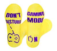 Rainbow Socks - Unisex Donna Uomo -Calze Antiscivolo Abs con una Scritta Divertente - Per Donne e Uomini, Giocatori, Gamer - Se Riesci a Leggere Questo - 1 paio - giallo - 39-41