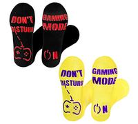 Rainbow Socks - Unisex Donna Uomo -Calze Antiscivolo Abs con una Scritta Divertente - Per Donne e Uomini, Giocatori, Gamer - Se Riesci a Leggere Questo - 2 paia - giallo nero - 44-46