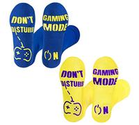 Rainbow Socks - Unisex Donna Uomo -Calze Antiscivolo Abs con una Scritta Divertente - Per Donne e Uomini, Giocatori, Gamer - Se Riesci a Leggere Questo - 2 paia - giallo blu - 39-41