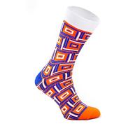 Rainbow Socks - Unisex Donna Uomo - Calze con Fantasia Geometrica - Calze Colorate: Turchese, Rosa, Lime, Blu e Arancio con Forme Geometriche - 1 Paio - GEOMETRIC1-41-46