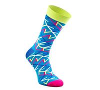 Rainbow Socks - Unisex Donna Uomo - Calze con Fantasia Geometrica - Calze Colorate: Turchese, Rosa, Lime, Blu e Arancio con Forme Geometriche - 1 Paio - GEOMETRIC4-41-46