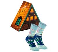 Rainbow Socks - Unisex Donna Uomo - Calze Per Viaggiatori - Un Regalo Per Un Viaggiatore, Escursionista, Turista, Amante Delle Montagne, Del Trekking In Montagna - 1 Paio - RIFUGIO DI MONTAGNA