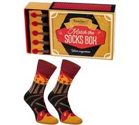 Rainbow Socks - Uomo Donna Calzini da Scatola di Fiammiferi - Regalo Divertente - Match The Socks Box - 1 Paio - Taglia EU 41-46