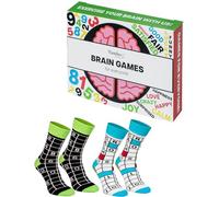 Rainbow Socks - Uomo Donna Giochi Mentali Calzini - Un regalo per i fan di Brain Games - Sudoku e Cruciverba - 2 Paio - Taglia EU 41-46