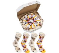 Rainbow Socks - Uomo Donna Pizza Calze Box Capriciosa - 4 Paia, Capriciosa, 7.5-11