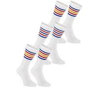 Rainbow Socks - Uomo Donna Retro Calzini Comodi in Cotone - Set Calzini Bianchi con Strisce - 3 Paia - Taglia 36-38